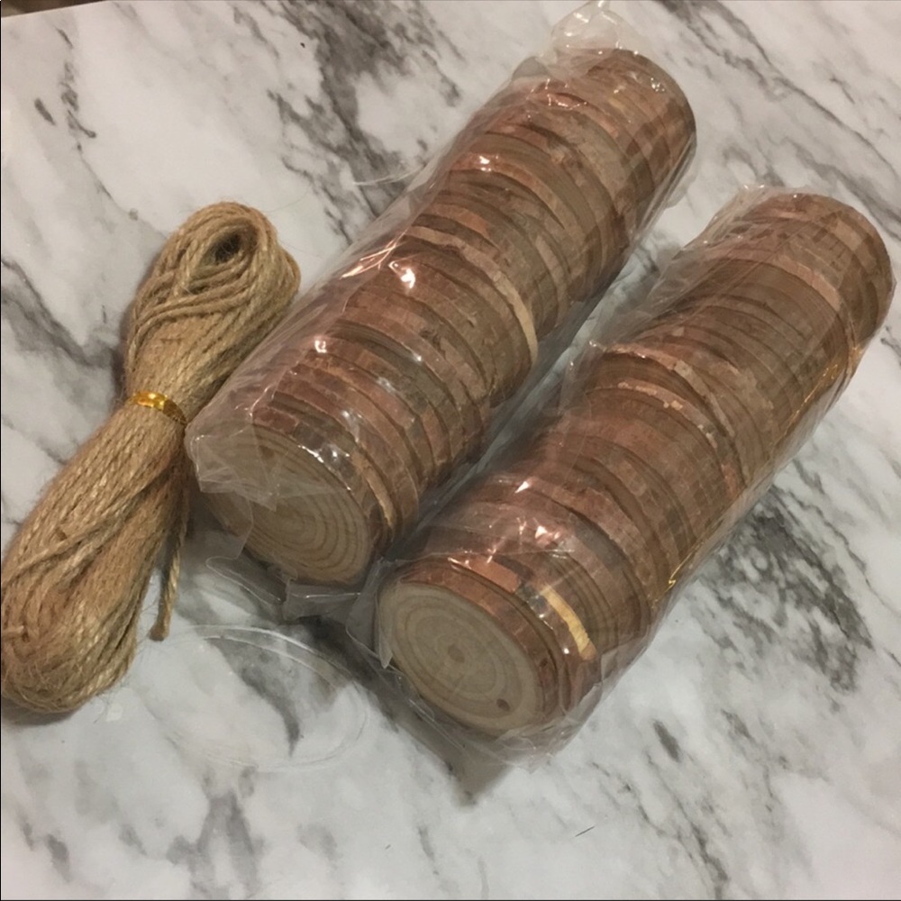 Wedding crafts. Wood slices
